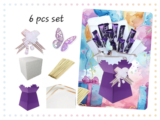 DIY kit make your own chocolate bouquet purple