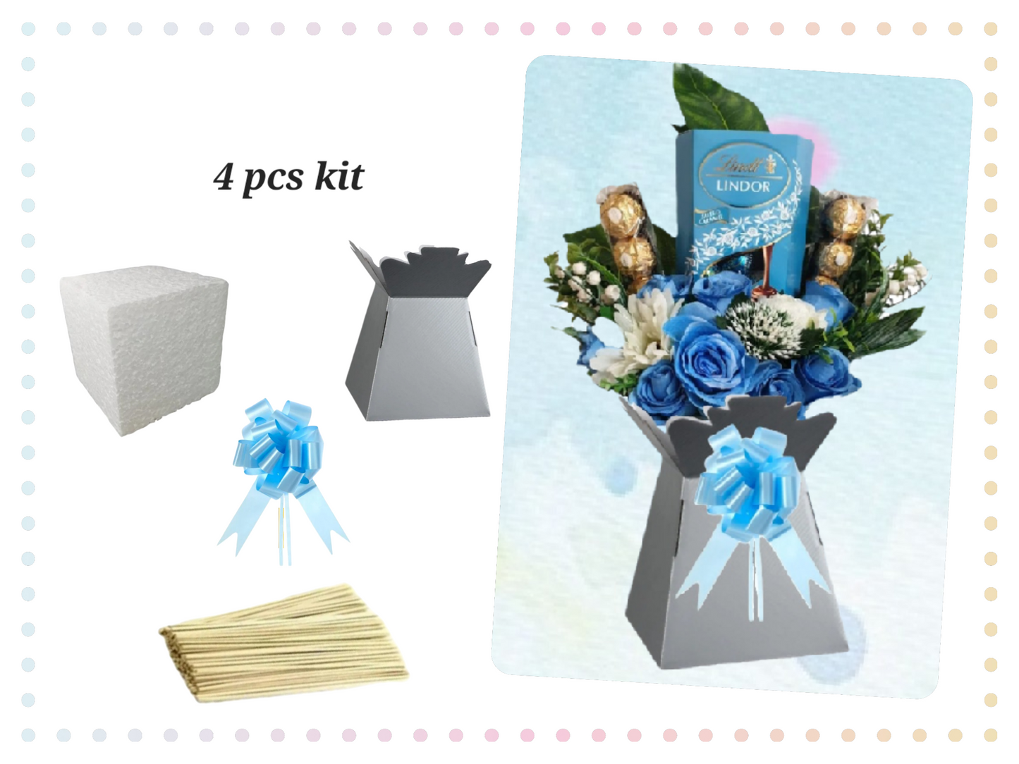 DIY kit make your own chocolate bouquet pblue