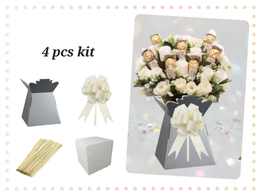 DIY kit make your own chocolate bouquet ivory