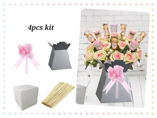 DIY kit make your own chocolate bouquet pink 4