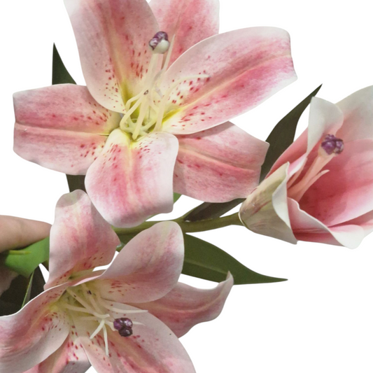 73cm real touch pink lily stem