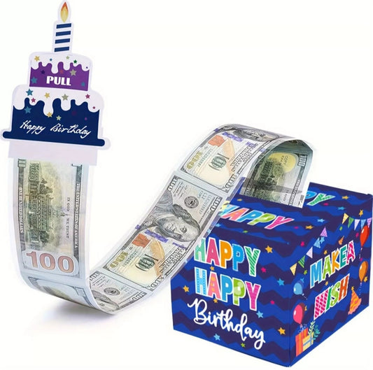 surprise money gift box blue