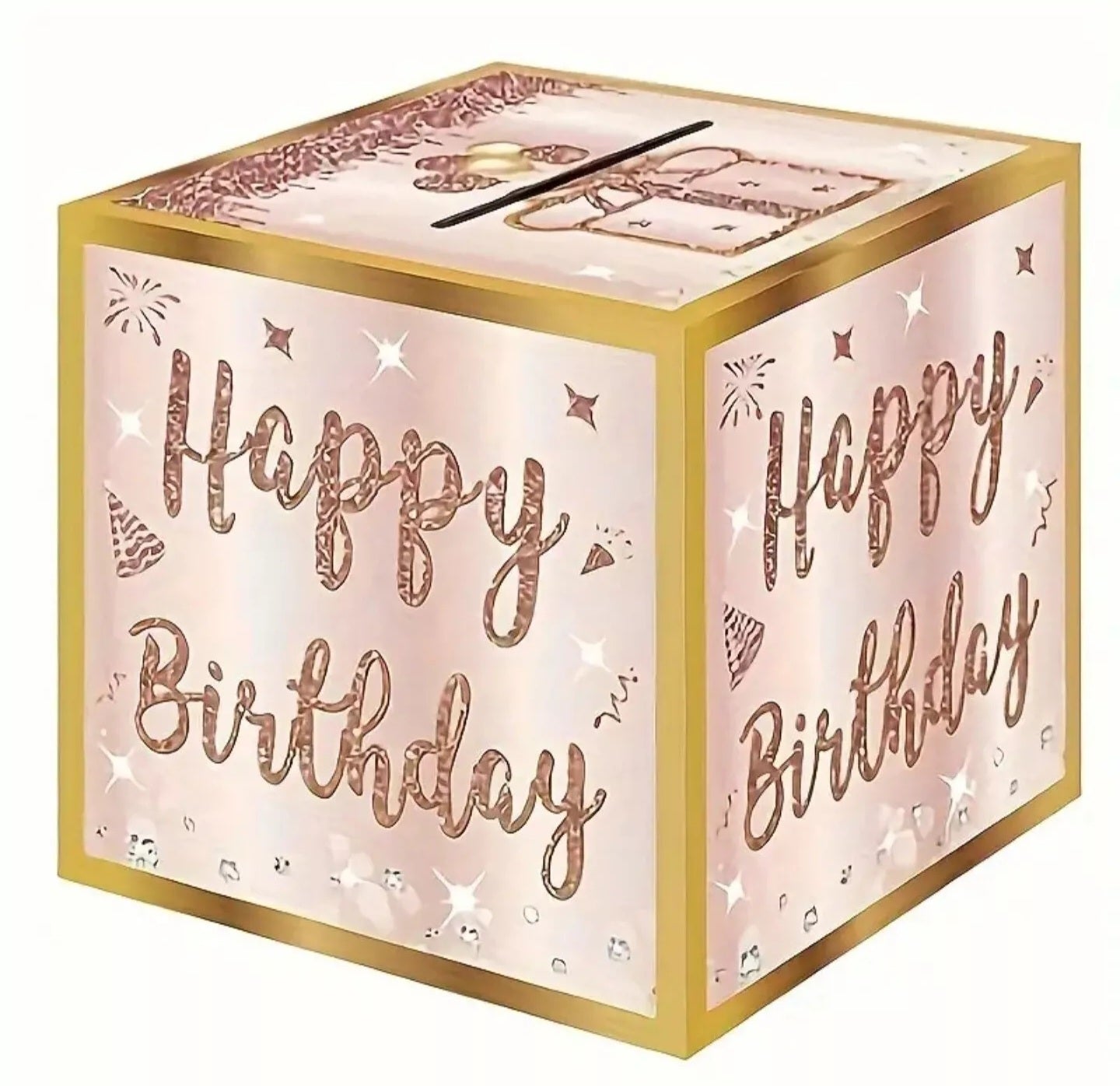 surprise money gift box rose gold